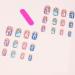 Colorful Press on Nails - 24Pcs Medium Length Glossy Fake Nails with Gold Foil & White Gradient | Reusable Acrylic Stick on Nails for Women - Buy Online on SooperMarket.com