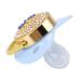 Baby pacifier arc protection Integrated design silicone material newborn pacifier soft touch dust -tight for 6 to 18 months baby outdoor for home (blue)