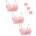 Dreamburn Maternity Nursing Bra Wireless Seamless Comfortable Breastfeeding Bras 4 Rows Adjust Hook with Removable Spill Prevention Pads Add Extenders XXL 3*pink Style1