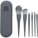 Teksome Makeup Brush Set | Face Eye Eyeshadow Brush Set - Foundation Brush Make up Brushes Set with Storage Bag for Women and Girls grey - Buy Online on SooperMarket.com
