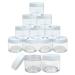 Beauticom 12 Piece 1 oz. USA Acrylic Round Clear Jars with Flat Top Lids for Creams Lotions Make Up Cosmetics Samples Herbs Ointments (12 Pieces Jars + Lids WHITE)