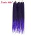 6 Packs Eunice Hair Long Braids Extensions 24 Inch - T1B/Purple Kanecalon for DIY Crochet - 100g/Pack - Buy Online on SooperMarket.com