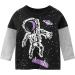 Kids Black Galaxy Spaceman Print Long Sleeve T-Shirt for Toddler Boys & Girls 4-5T - Buy Online on SooperMarket.com