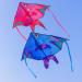 XENTUMI Fish Kite 2 Pack with String Kites for Kids & Adults Easy to Fly and Assemble Beach Kite for Kids 4-8 8-12 Kites for Beginner Girls and Boys Delta Kites for Toddlers Age 3-5 Blue and Pink