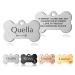 ID Tag Small Large Personalised ID Tag for Pet Dog Doggy Cat Kitten Kitty Puppy Engraved Dog ID Tag (Silver Bone)