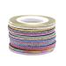 Dajidafu 14piece Easy To Nail Art Striping Tape Set Fashionable And Unique For Stunning Nails Paper Wide Application Multicolored Random Color 2MM
