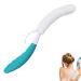 Shower Body Brush Skin Exfoliating Curved Back Scrub Brush Massage Bath Brush Extra Large Curved Handle European and American Hand-Shaped Removable Bold Long Handle Back Washer (Green-White)