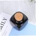 PLAFOPE Medicine Cup Liquid Powder Container Cork Jar Wooden Cap Ceramic Lid Clear Dappen Makeup Containers Art Small Travel Pill Container Practical Empty Bottle Nail Bamboo Accessories 7.50X5.50X5.50CM Black - Buy Online on SooperMarket.com