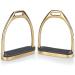 Equinate Stirrups Luna 10cm Gold - Anti-Slip Rubber Tread | Ideal for Adults & Children - 2 Pieces - Shop Internationally - Buy Online on SooperMarket.com