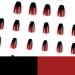 DMQ Coffin False Nails Long 24Pcs Red Black Gradient Fake Nails Ballet Press on Nail French Gradient Stick on Nails Acrylic Nail Tips with Glue for Women Girls Nails Art Black Red Gradient Coffin - Buy Online on SooperMarket.com