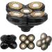 Replacement Shaver Blade Heads - 5 Heads Electric Razor for Beard & Face - Easy Install (Black+Gold) - Buy Online on SooperMarket.com