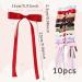 10PCS Hair Bows for Women Tassel Ribbon Hair Clip with Long Tail French Bow Hair Clips Solid Hair Ribbons for Women Girls - Buy Online on SooperMarket.com