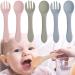6 Pcs Baby Weaning Forks and Spoons Silicone Self-Feeding Spoons Baby Feeding Training Spoon Training Feeding for Mini Kids Utensils for Over 6 Months Babies Boy Girl Toddlers First Foods 6 Pcs Baby weaning Spoons