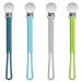 Nuanchu 4 Pieces Silicone Pacifier Clips Teething Ring Pacifier Holder Flexible Baby Pacifier Clip for Baby Teething Toy Boys and Girls Navy Blue  Blue  Gray  Green