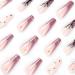 24pcs Long Coffin Shaped Ballet Fake Nails with Rhinestone Butterfly Pattern Design French Fake Nails for Women and Girls Nail Tips 19 - Buy Online on SooperMarket.com