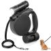 ZEEJORY Retractable Dog Lead 5M Extendable Dog Lead with LED Light & Poo Bag Holder Easy One Button Brake&Pause&Lock Anti-Slip Handle Dog Leash Small to Large Dogs up to 110lbs(50KG)