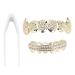 Hip Hop False Teeth Set Reusable Unfading Electroplated Halloween Festival Decoration Brace (Red)