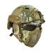 MH Tactical Fast Helmet Combined,with Foldable Ear Protection Half Face Mesh Mask and Goggles for Airsoft Paintball CS Game Set CP