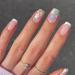 White French Multicolor Flowers Press on Nails - Coffin Stick on Nails Nails Tips Full Cover Fake Nails Glossy Nails for Women Girls DIY Nail Manicure 24 PCS False Nails 01