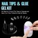 Tomicca Almond Medium Gel Nail Tips 120 pcs Professional Quality Full Cover Soft Gel Tips with Glue Set 12 Sizes for Salon Perfect Nails - Buy Online on SooperMarket.com