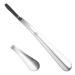 Metal Shoe Horn, 12" Long Handled Shoehorn for Men, Women, Kids, Seniors, Pregnancy, Boots and Shoes, Heavy Duty Stainless Steel with Silicone Lanyard(Grey) Grey 12 Inch (Pack of 1)