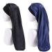 Ladaypoa long satin sleeping cap 2 pieces large sleeping hats for women long braids satin-sleep hat extra large sleeping cap with a wide elastic ribbon soft and convenient black + dark blue
