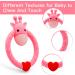 Soothing Giraffe Silicone Baby Teether Toy - Easy to Hold & Clean, Pain Relief for Infant Sore Gums (Pink) - 3 Months - Buy Online on SooperMarket.com