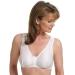 MediChoice Wireless Surgical Bra Adjustable Strap Front Closure Post Surgery Mastectomy Compression Everyday Support Bra Size 40 White 40 White