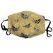 Japanese Origami Cranes Black Gold Washable Reusable Mask Cotton Anti Dust Half Face Mouth Mask For Kids Teens Men Women With Adjustable Ear Loops