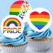 24 x Pre-Cut Pride 3 Edible Stand up Wafer/Rice Paper Cupcake Cake Dessert Toppers LGBTQ Party Rainbow Flag Decorations (Pride 3)