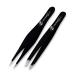 Zayraz style tweezer Set Slant Pointed Tweezer for Ingrown Hair. Precision Sharp Needle Nose Pointed Tweezers for Splinters -Set of Point and Slant Stainless Steel Tweezers for Eyebrow Plucking Black