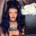 BGHJUE Wig Female Gradient Blue Front Lace Wig Long Curly Hair Wigs