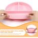 Baby Feeding Set - Silicone Bib, Suction Divided Bowl, Spoon & Fork - Toddler Utensils - Pink (6 Months) | Baby Led Weaning Supplies - Buy Online on SooperMarket.com