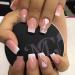 JUSTOTRY 24 Pcs Short False Nails Square White French Press on Nails Pattern Pretty Gold Glitter Fake Nails Short with Nail Glue Stick on Nails for Women Squoval Nails Fake Nail for Nails Art glitter&white2