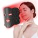 Hottoerak Red Light Mask 660nm & 850nm Near-Infrared LED Face Light with 3-in-1 Chip Professional Red Light Therapy for Face at Home and Travel Ash