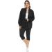 Hanna Nikole Women's Plus Size Running Jacket - Full Zip, Thumb Holes, Black 22 Plus - Buy Online on SooperMarket.com