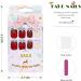 Vatocu Christmas False Nails - Short Red Press on Nails with Snowflakes, Elk, and Snowman Design (24pcs) - Perfect for Women and Girls - Buy Online on SooperMarket.com