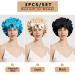 3pcs Satin Bonnets for Black Women - Large Silky Bonnet Set in B- Black, Peacock Blue, Rose Gold - Buy Online on SooperMarket.com
