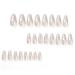 MISUD Press on Nails - Medium Almond Glossy Chrome Swirl Acrylic Stiletto - 24 pcs 3D Pearl Flash False Nails for Stunning Nail Art - Buy Online on SooperMarket.com
