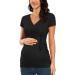 Love2Mi Women Maternity Breastfeeding Top | Long Sleeve V-Neck | Cute Maternity Clothes | Black - Short | Size L - Buy Online on SooperMarket.com