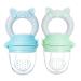 2-Pack Baby Food Feeder Pacifier | Soft Silicone Blue & Green | Ideal for Home Use & Fruit Nutrition - Buy Online on SooperMarket.com
