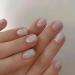 MISUD Short Square Press on Nails Squoval Fake Nails Glossy Glue on Nails Bling Glitter Acrylic Nails Gray Aurora Arificial Nails Shiny Sequins Stick on False Nails with Design 24 pcs 02202Silver