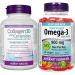Webber Naturals Collagen30 with Ceramides + Omega-3 with CoQ10 Bundle Nutritional Supplement + Omega-3