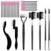 Sonku 7 Pack Foldable Steel Eyebrow Comb and Brush 20 Disposable Mascara Brushes Makeup Tool
