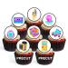 PRECUT 90's Edible Cupcake Toppers - Retro 90's Theme Premium Thickness SWEETENED VANILLA - wafer card disc cake decorations (Pack of 12)