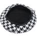 Qiabao Luxury Houndstooth Beret Beanie Hat - Women's Black/White - Buy Online on SooperMarket.com