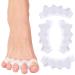Toe Spacers(2 Pair) Gel Toe Separators to Correct Toes Bunion Corrector for Women Men Toe Spacer Hammer Toe Straightener Toe Stretcher Big Toe Separators (White)