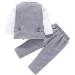 AmzBarley Baby Boys Gentleman Suit | Long/Short Sleeve Shirt Pants Vest Bowtie Tuxedo Romper | Grey | 1-2 Years - Buy Online on SooperMarket.com