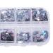 Holographic Nail Art Glitter Sequins - Laser Silver Decals 12 Grids | 3D Butterfly, Star, Heart, Unicorn Sticker Confetti for Acrylic Nails - Buy Online on SooperMarket.com