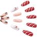 Brishow Christmas Snowflake Elk Stick on False Nails - Red Long Full Cover Tips (24pcs) for Women and Girls - Buy Online on SooperMarket.com